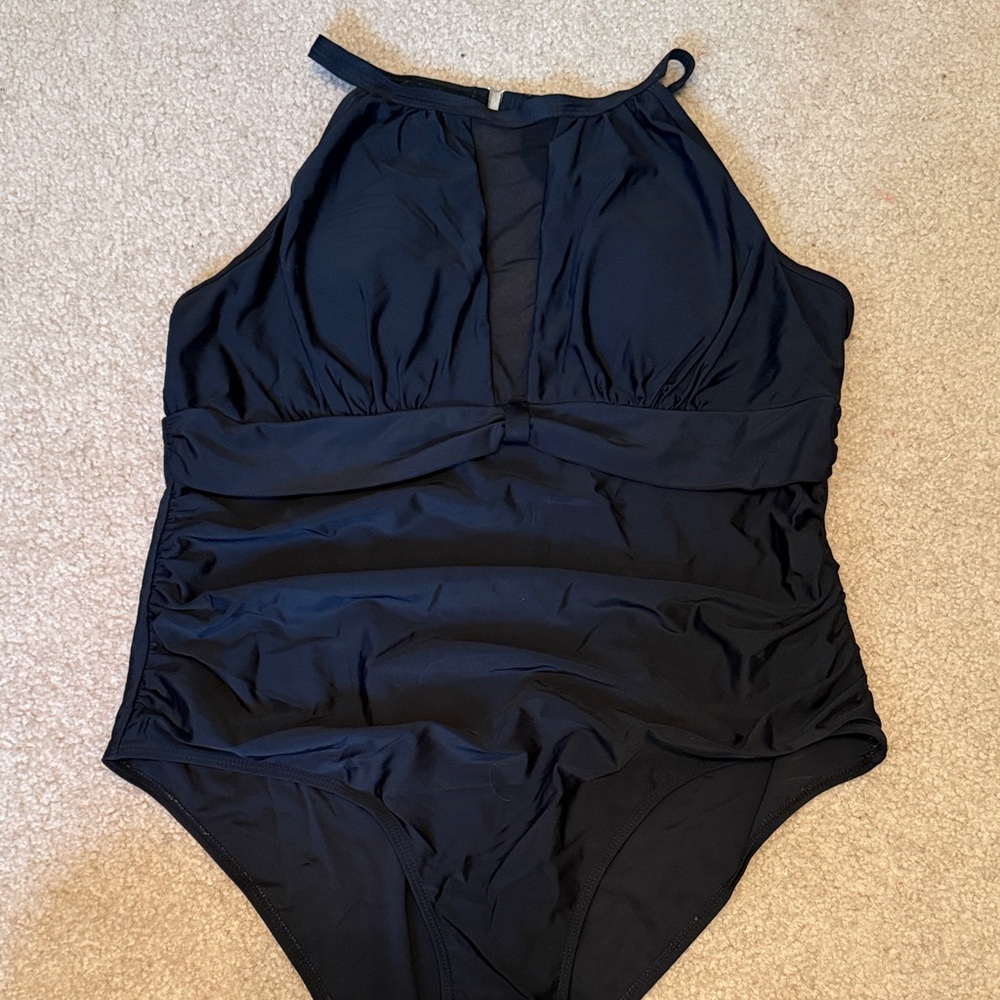 Black Halter One-Piece Swimsuit